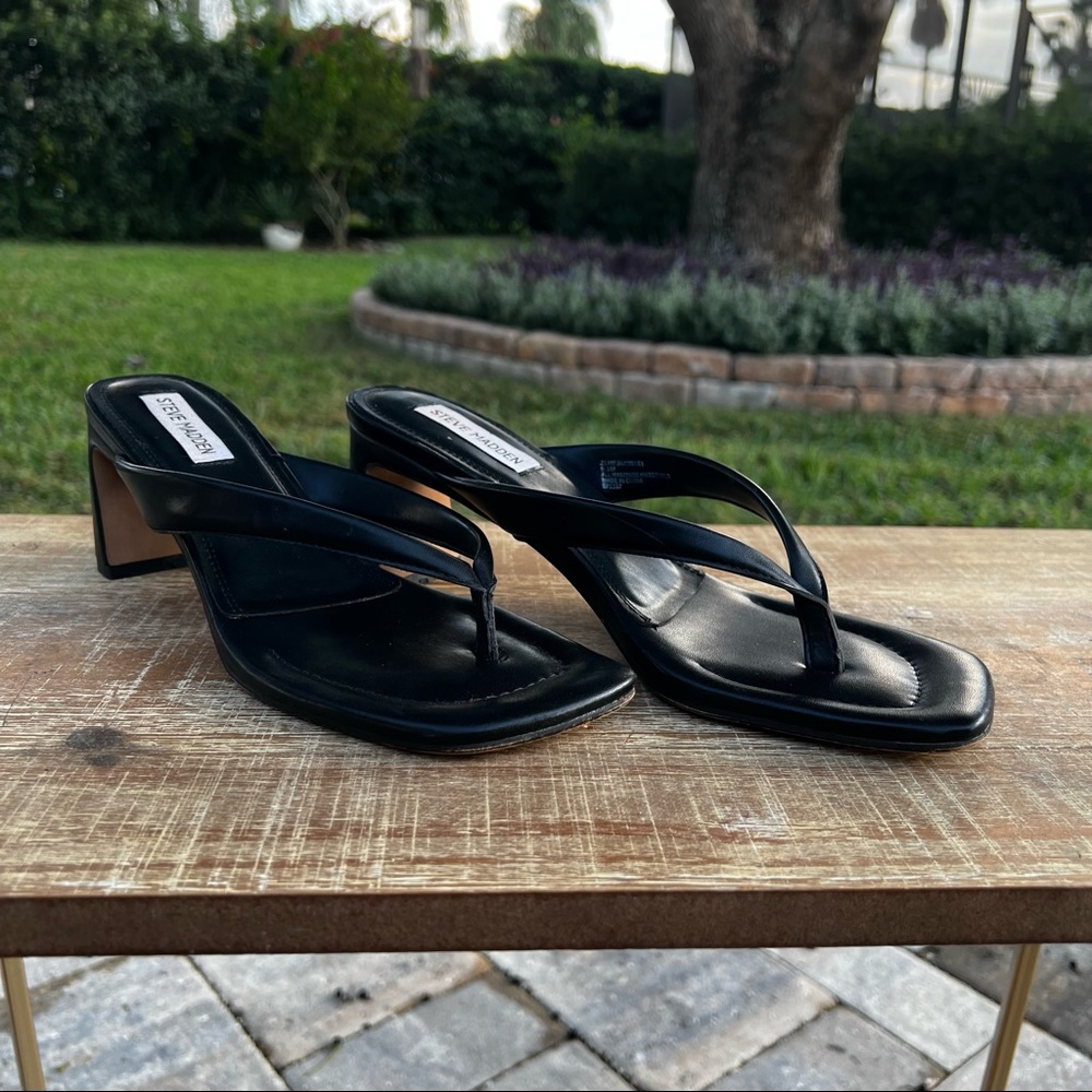 steve madden black kitten heel